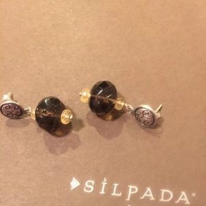 Silpada Sterling stone earrings EUC